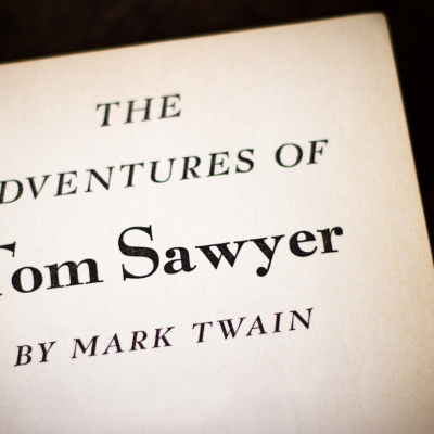 Image of title page of the Adventures of Tom Sawyer by Mark Twain