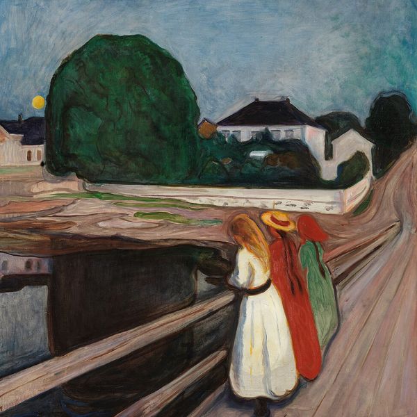 Painting by Edvard Munch, The Girls on the Bridge, 1901. National Museum of Norway.