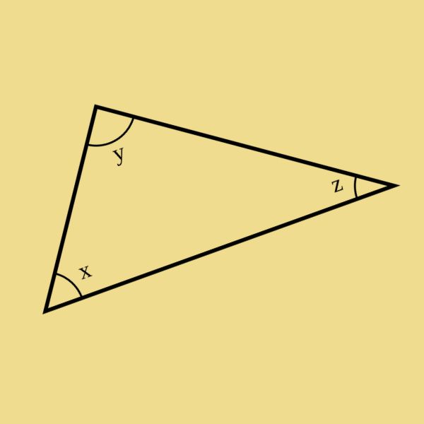 Simple triangle, with angles marked.